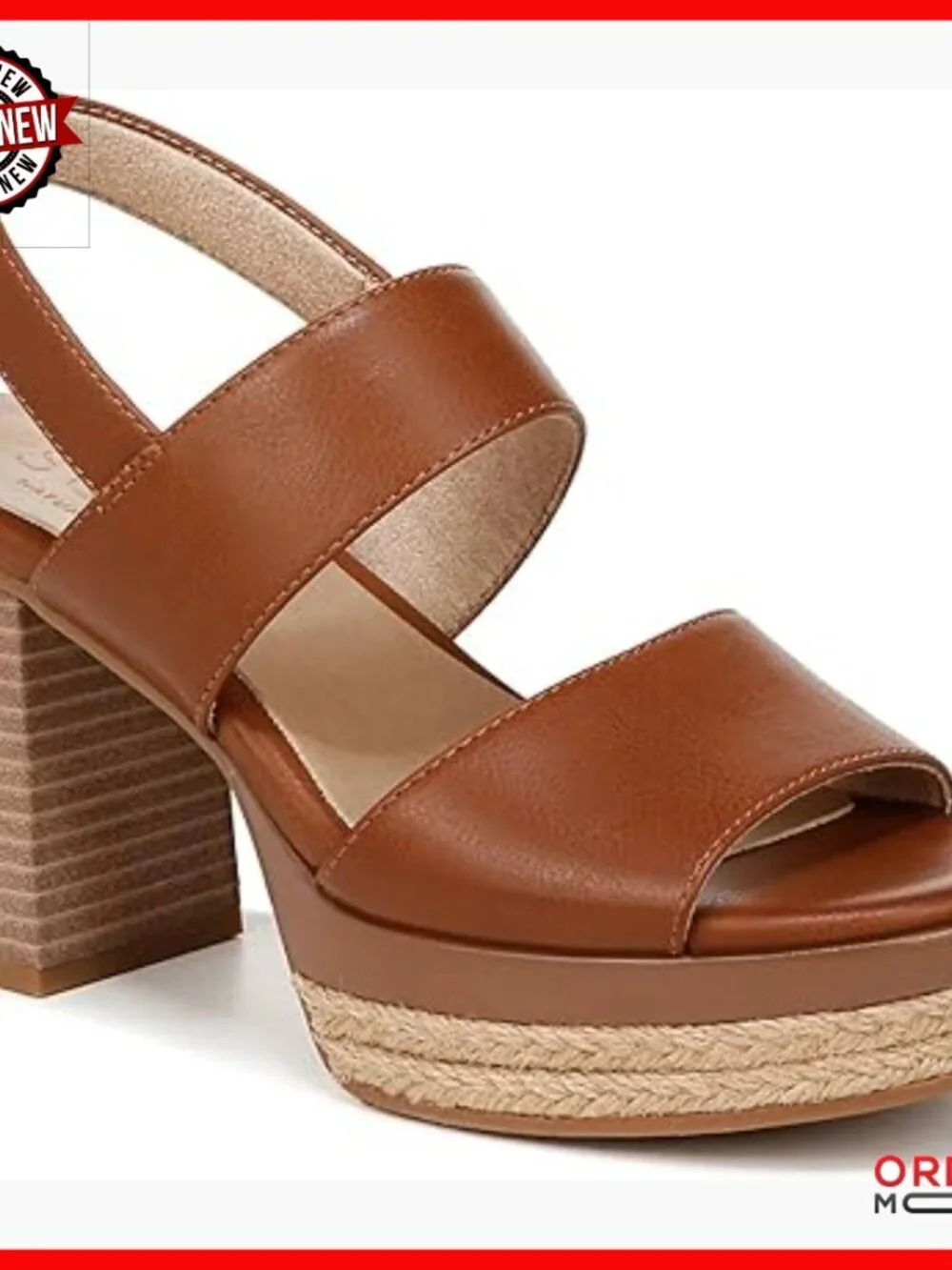 Slingback Heeled Sandals with Arch Support Platform Espadrille Details